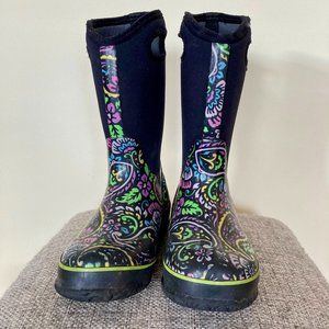 BOGS Classic High Tuscany Paisley Floral Girls Waterproof Rain Snow Boots Sz 4